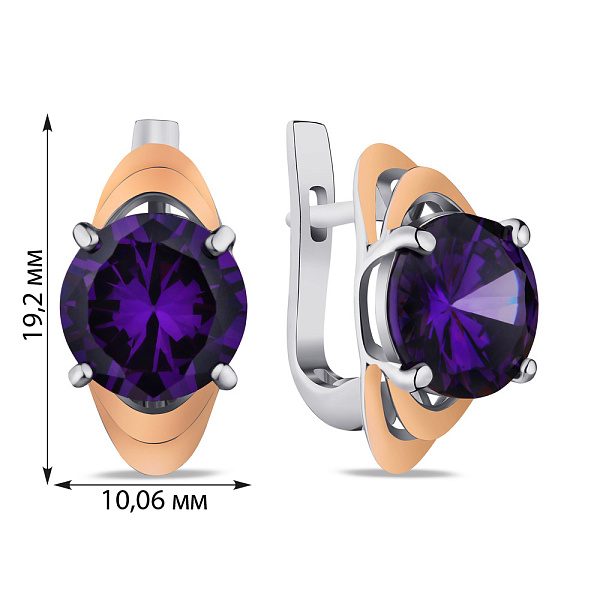 Серебряные серьги с аметистом (арт. 7202/112Асп) – изображение 2