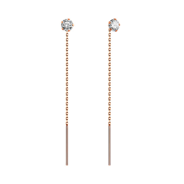 Золоті сережки-протяжки з фіанітами (арт. 110700) – зображення 1