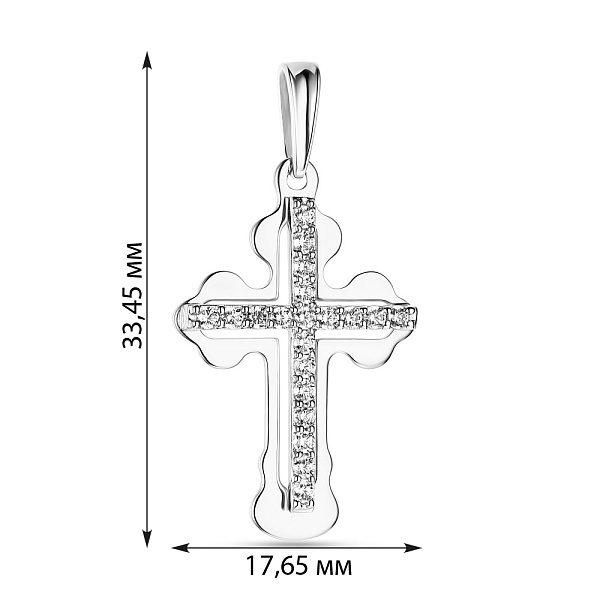Золота підвіска-хрестик з фіанітами (арт. 501319б) – зображення 2