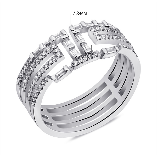 Серебряное кольцо с фианитами (арт. 7501/6818) – изображение 2