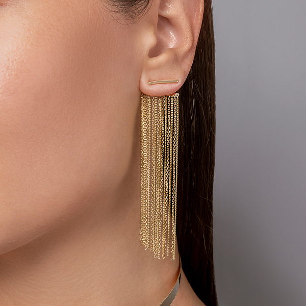 Длинные золотые серьги Francelli (арт. 1092046ж) – изображение 2