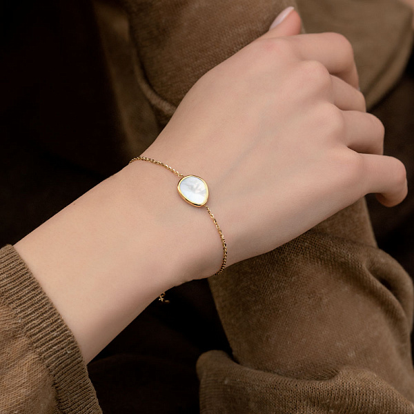 Золотий браслет Diva з перламутром (арт. 324760жп) – зображення 2