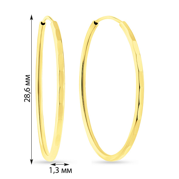 Серьги кольца из желтого золота (арт. 121902/30ж) – изображение 3