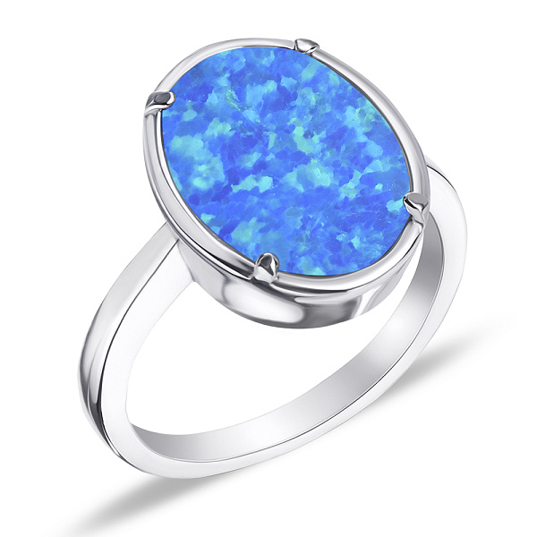 Серебряное кольцо с опалом (арт. 7501/4656Пос) – изображение 1