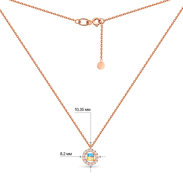 Кольє з червного золота з фіанітами (арт. 361241гж) – зображення 7