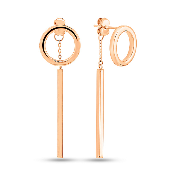 Серьги из красного золота с подвесками (арт. 106023) – изображение 1