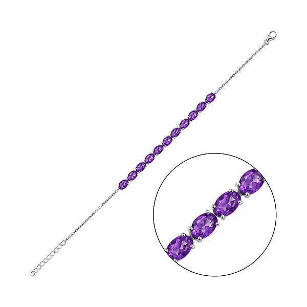 Серебряный браслет с аметистом (арт. 7509/2190820А) – изображение 1