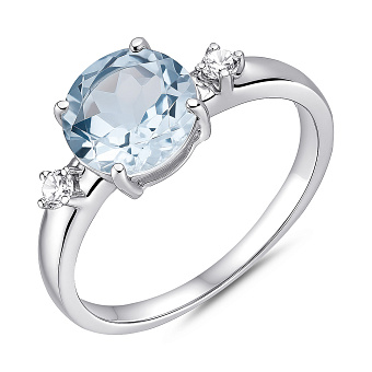 Серебряное кольцо с топазом и фианитами (арт. 7501/2089407Пг)