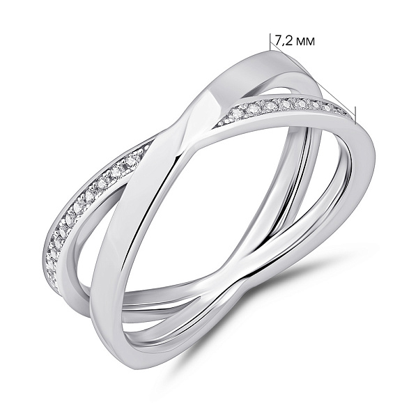Серебряное кольцо с дорожкой из фианитов (арт. 7501/8169) – изображение 2