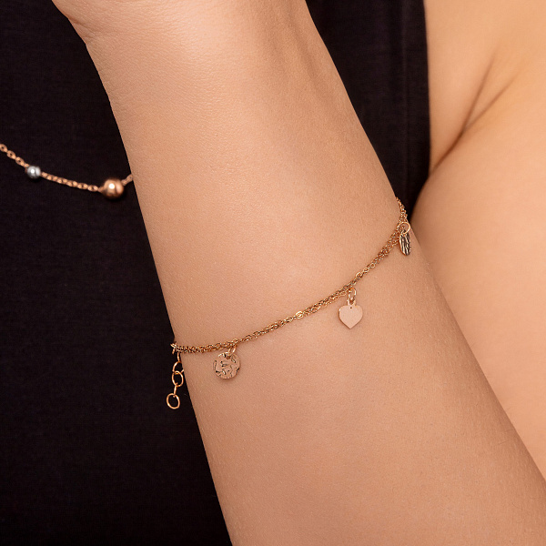 Браслет из красного золота с подвесками (арт. 325654) – изображение 3