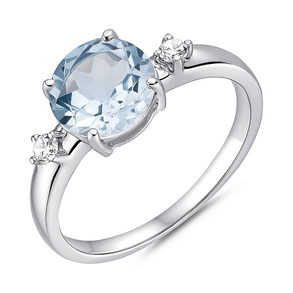 Серебряное кольцо с топазом и фианитами (арт. 7501/2089407Пг) – изображение 1