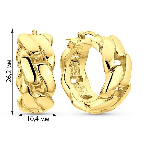 Золотые сережки-кольца Francelli в желтом цвете металла (арт. 109747/25ж) – изображение 6