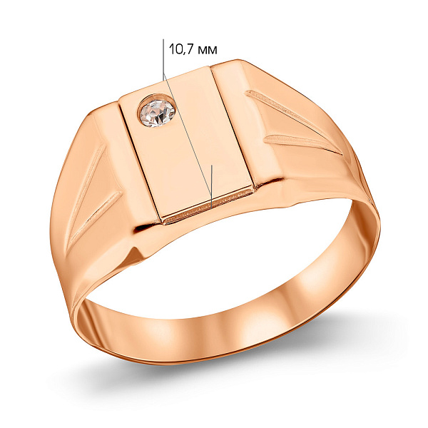 Золота печатка з фіанітом (арт. 180561) – зображення 4