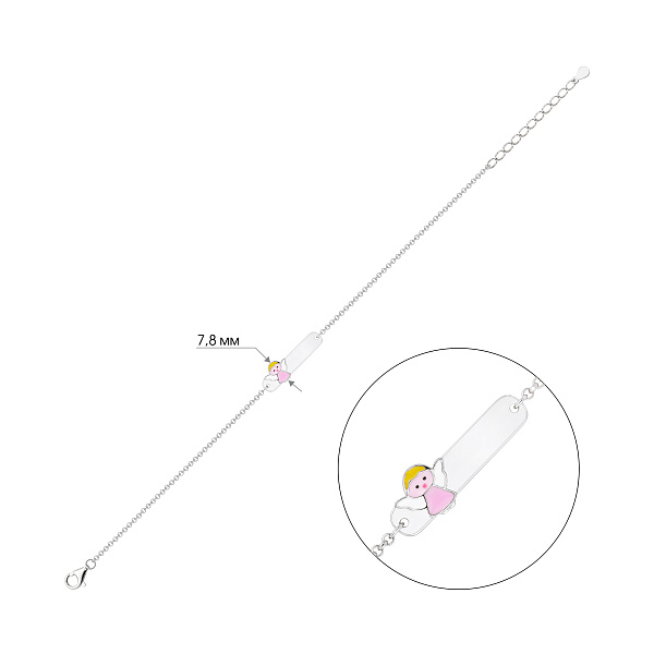 Серебряный детский браслет с эмалью (арт. 7509/5418е) – изображение 2