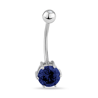 Фото Пирсинг для пупка из серебра (арт. 7512/ПР2ФС/027)
