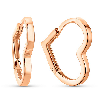 Фото Золотые серьги «Сердечки» (арт. 109688)