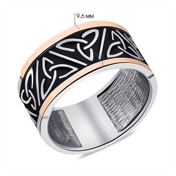 Серебряное кольцо с золотой накладкой (арт. 7201/607ечкп) – изображение 2