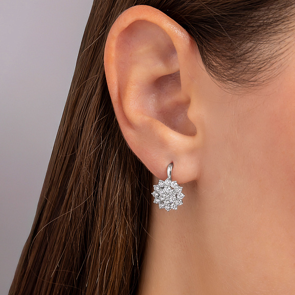 Серьги из белого золота с бриллиантами (арт. С011646130б) – изображение 2
