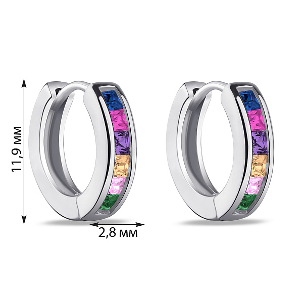 Серебряные серьги с альпинитами (арт. 7502/3692/10ацв) – изображение 2