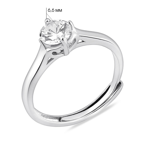 Серебряное кольцо с одним фианитом (арт. 7501/8094) – изображение 2