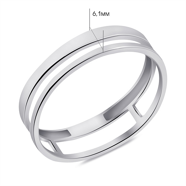 Серебряное кольцо без камней (арт. 7501/645кп) – изображение 2