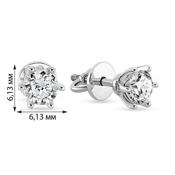 Золотые сережки-пусеты с бриллиантами (арт. Т01117810046б) – изображение 3