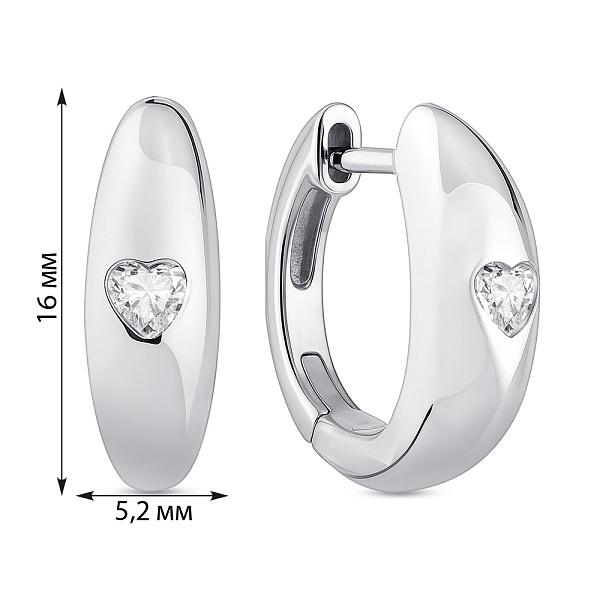 Серебряные серьги-кольца с фианитами (арт. 7502/10030/15) – изображение 2