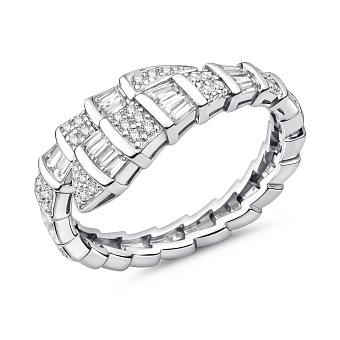 Фото Срібна каблучка Змія з фіанітами (арт. 7501/8498)