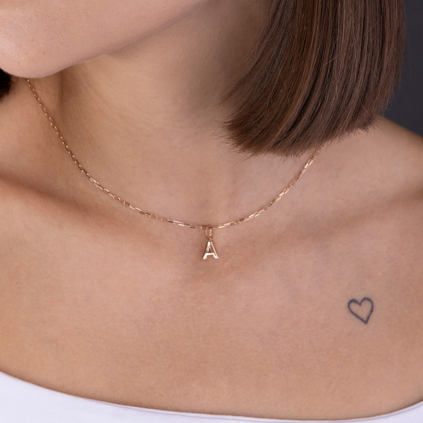 Золотой подвес Буква А (арт. 424605) – изображение 4