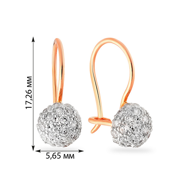 Дитячі золоті сережки з фіанітами (арт. 110445) – зображення 2