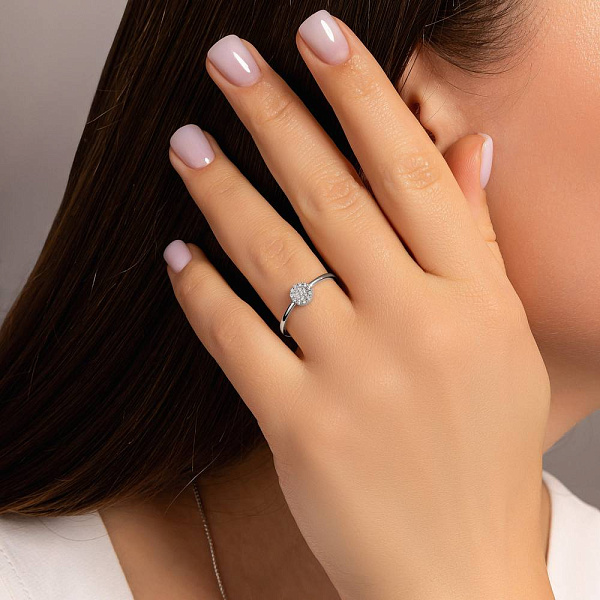 Кольцо из белого золота с бриллиантами (арт. К011658005б) – изображение 2