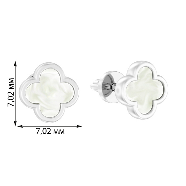 Золотые серьги пусеты с эмалью (арт. 111087/1беп) – изображение 2