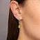 Золотые серьги с хризолитом и фианитами (арт. 110222Пп) – изображение 2