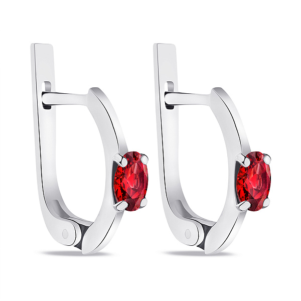 Серебряные серьги с гранатом (арт. 7502/532Гсп) – изображение 1