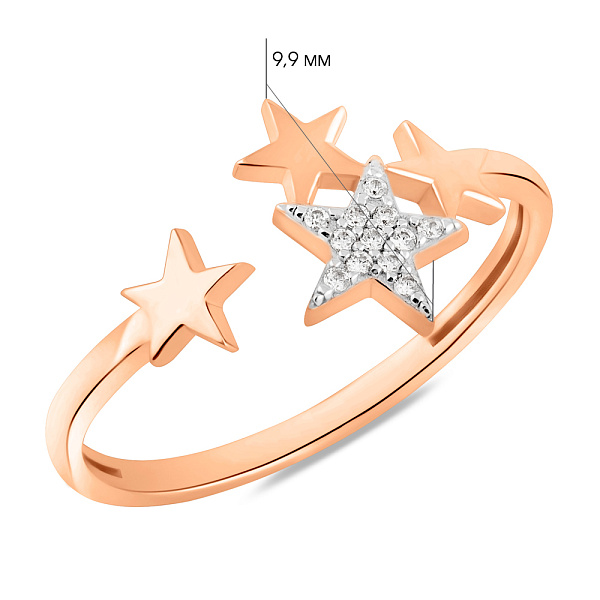 Золотое кольцо с фианитами (арт. 141269) – изображение 8