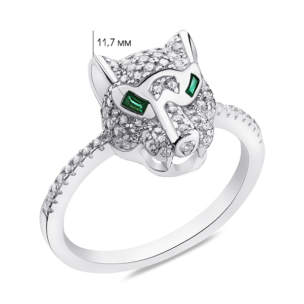 Срібна каблучка з альпінітами та фіанітами (арт. 7501/6011аз) – зображення 2