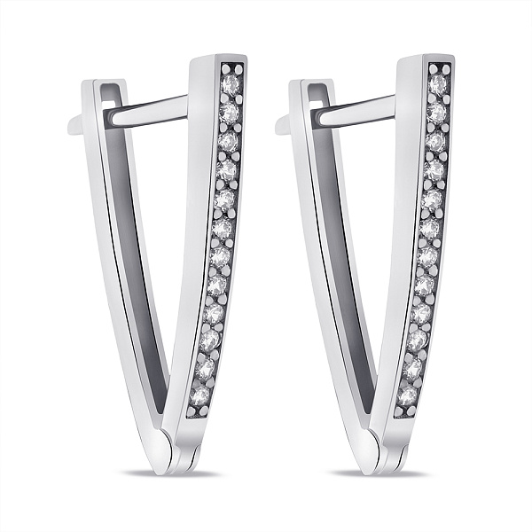 Сережки срібні з фіанітами (арт. 7502/4950/15) – зображення 1