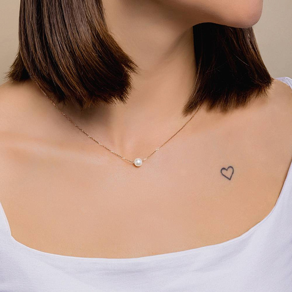 Золотое колье с жемчугом (арт. 7102444101) – изображение 3