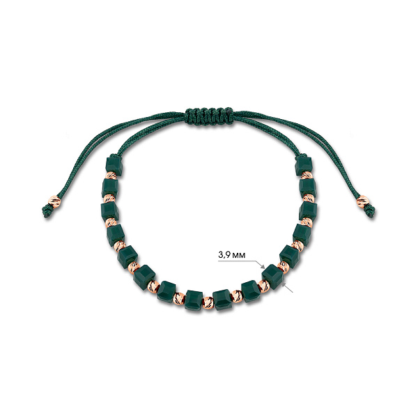 Браслет на нитці з оніксом і золотими вставками (арт. 340078зоз) – зображення 3