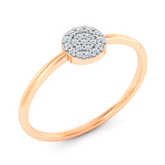 Фото Золотое кольцо с бриллиантами (арт. К011480005)