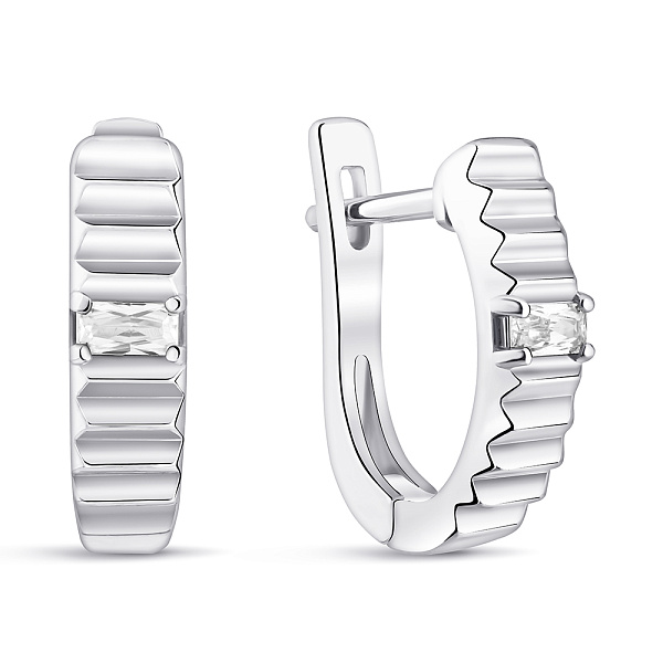 Сережки зі срібла з фіанітами (арт. 7502/10061) – зображення 1