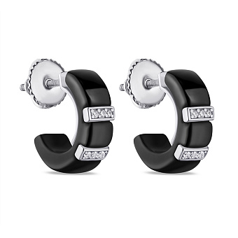 Серьги из серебра и керамики (арт. 7518/С2ФК/1002)