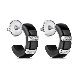 Сережки зі срібла і кераміки (арт. 7518/С2ФК/1002)
