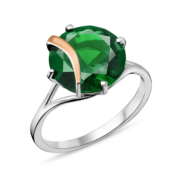Кольцо из серебра с изумрудом (арт. 7201/304Измкп) – изображение 1