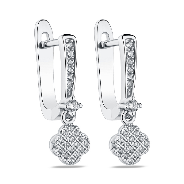 Серьги-подвески из серебра с фианитами (арт. 7502/4909) – изображение 1