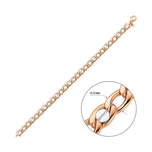 Браслет з червоного золота з родіюванням (арт. 326492р) – зображення 5