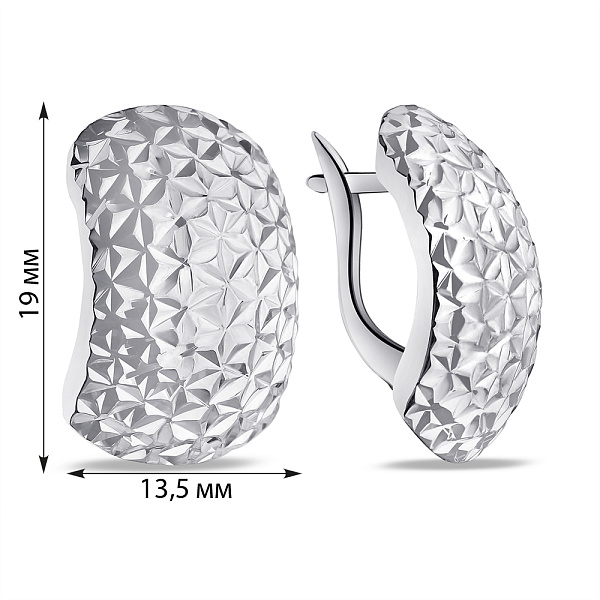 Серебряные серьги без камней (арт. 7502/1-8067.0.9) – изображение 2