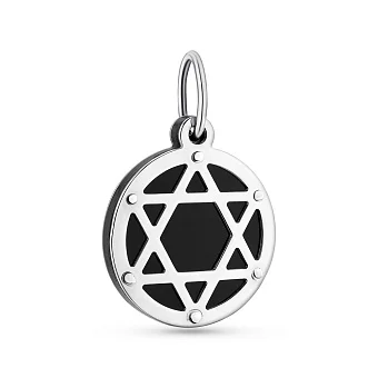 Серебряный кулон Звезда Давида с ониксом (арт. 7503/2998о)