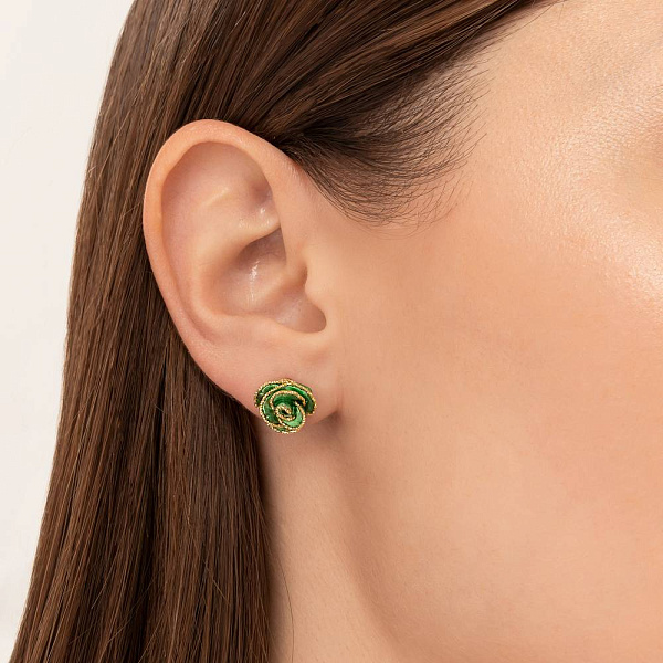 Золотые серьги пусеты Francelli (арт. 105501жз) – изображение 2