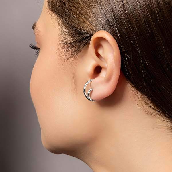 Срібні сережки без каменів (арт. 7502/9707/10) – зображення 4